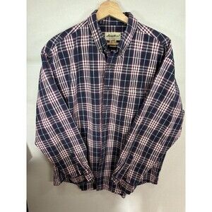Vintage 90s Eddie Bauer Flannel Button Shirt Mens L Multicolor Plaid